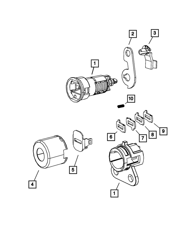 68085674AA - Doors, Door Mirrors and Related Parts: Door Lock Cylinder Cap for Mopar Image