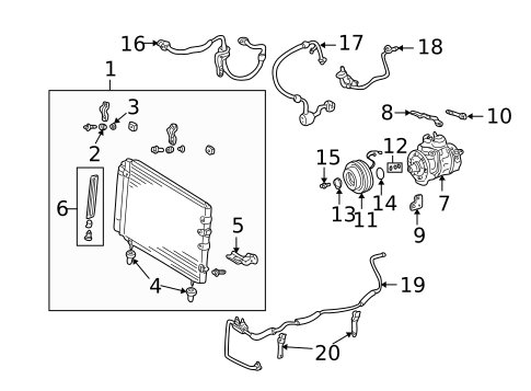 Condenser, Compressor & Lines for 2003 Lexus SC430 #0