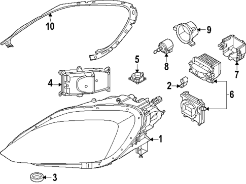 Headlamp Components for 2024 Porsche Cayenne #0