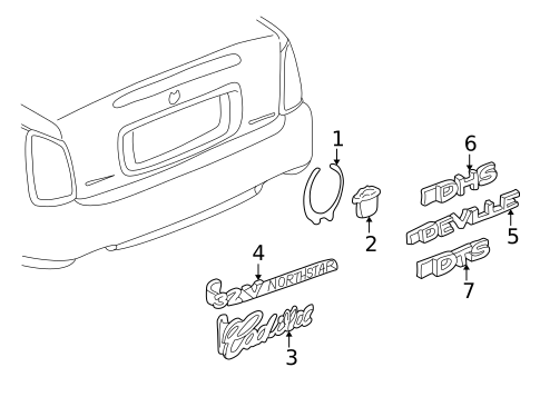 Exterior Trim - Trunk for 2004 Cadillac DeVille #0