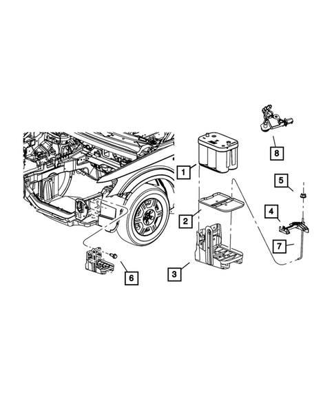 Battery, Battery Tray and Cables for 2011 Dodge Journey #0