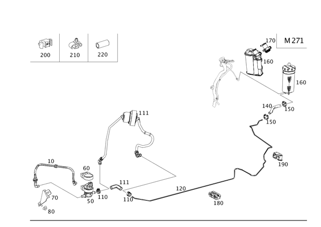 2044710515 - Fuel System: Vent Tube for Mercedes-Benz Image image