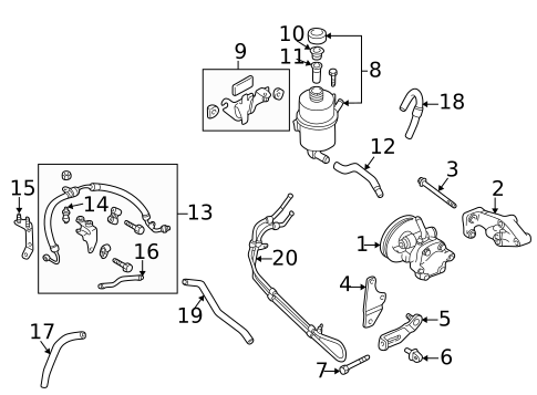 Pump & Hoses for 1999 Mazda Protege #0