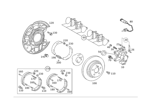 Rear Wheel Brake for 2001 Mercedes-Benz C240 #0