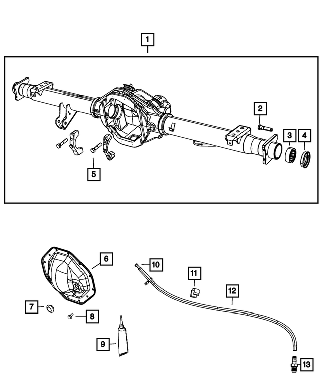 3432695 - Rear Axle; Corporate 235 MM; Differential and Drive Line: Hex Head Bolt, Mounting for Mopar Image