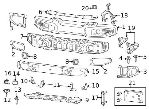 Bumper & Components - Front for 2024 Jeep Gladiator #1