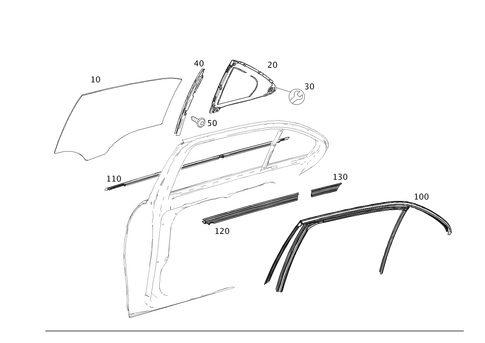 Rear Door Window System for 2013 Mercedes-Benz E400 #0