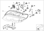 63128361961 - Lighting: Covering Cap High Beam for BMW Image