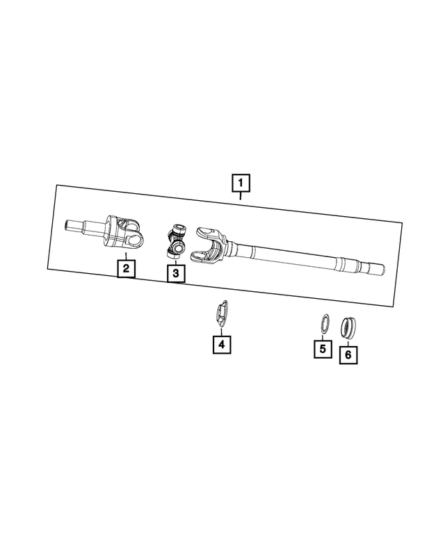 « 68017180AB – Front Axle; Dana 216 MM; Differential and Drive Line : Essieu Arbre, Côté Gauche pour Mopar Image »