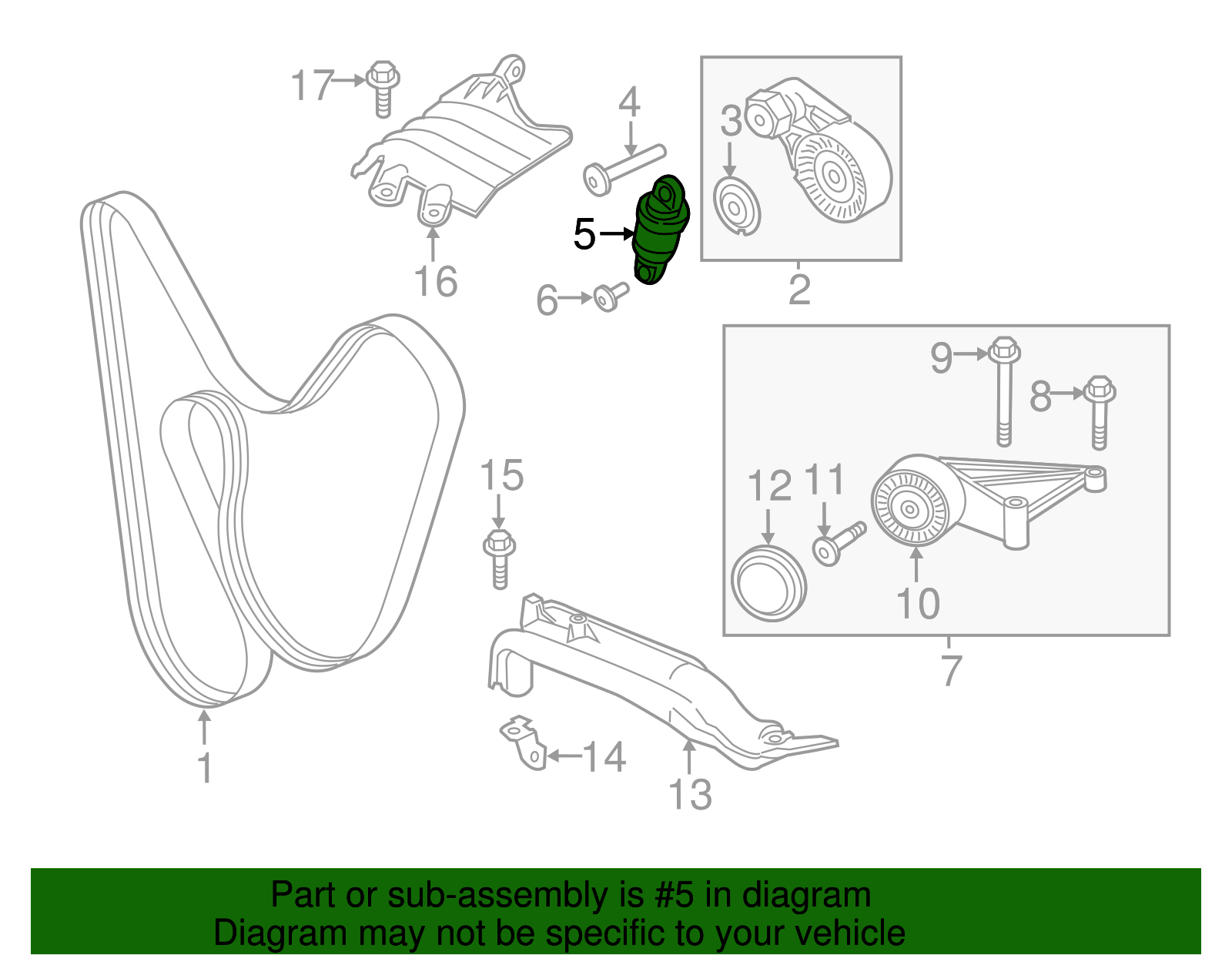 Accessory Drive Belt Tensioner Assembly - Porsche (9A1-102-211-01)