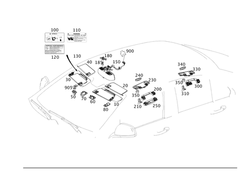 Sun Visor, Inside Rearview Mirror, Grab Handle for 2007 Mercedes-Benz E550 #0