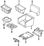51162255384 - Body: Console for BMW: 318i, 318is, 323i, 323is, 325i, 325is, 328i, 328is, M3 Image