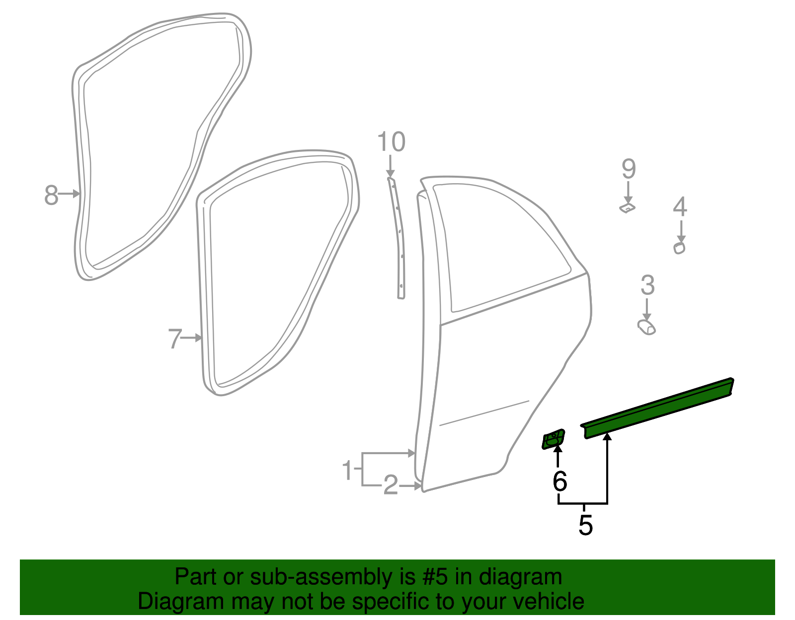 Hyundai - 83220-2D200 - Belt Weather-Strip - 2001-2006 Hyundai Elantra ...