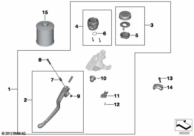 32727728849 - Steering: Clutch Lever Assembly, Smoked Glass -  for BMW-Motorrad Image image
