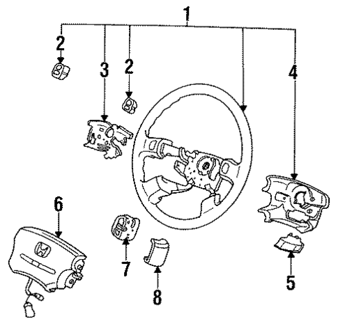 Steering Wheel & Trim for 1996 Honda Prelude #0