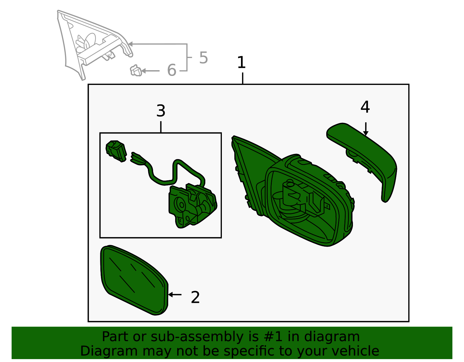 76200-SDN-A01ZF - Mirror Assembly, Right Door *NH658P*(R.C.