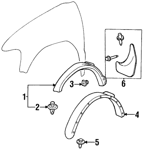 Exterior Trim - Fender for 1995 Kia Sportage #0