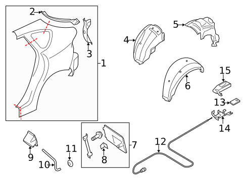 Quarter Panel & Components for 2011 Subaru Impreza #0