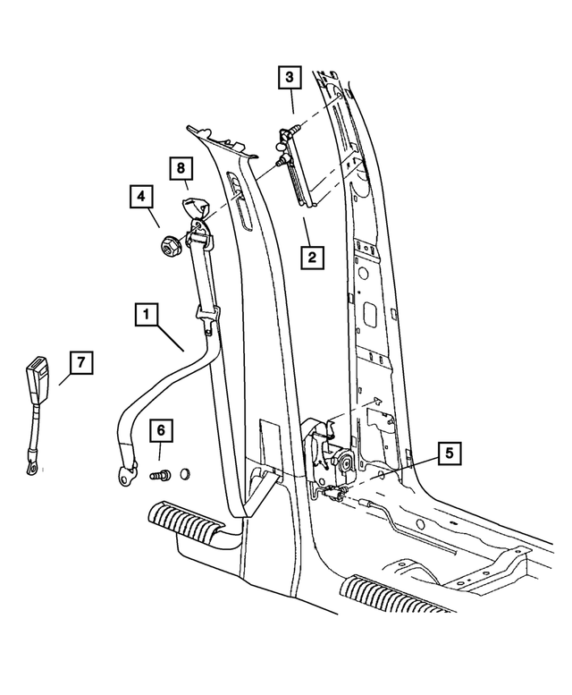 « 5HG331D5AP –  : Avant, Extérieure Ceinture De Securite, Côté Gauche pour Mopar Image »