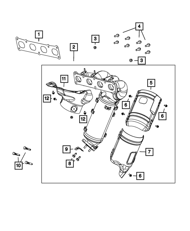 « 68271573AA – 2.4L Gas; Engine : Echapp Ecran, Côté Inférieur Arrière pour Mopar Image »