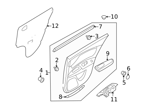 Interior Trim - Rear Door for 2010 Kia Optima #0