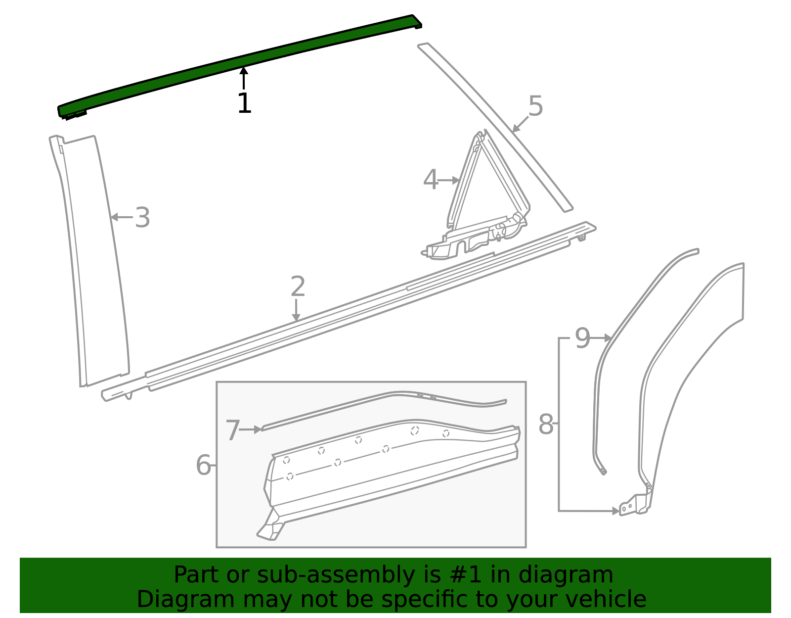 2023-2024 Subaru Solterra Frame Molding 7576342020 | OEM Parts Online