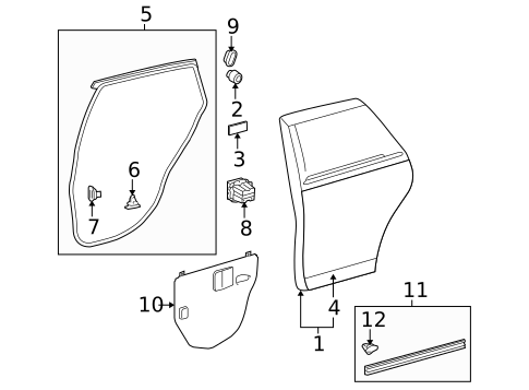 Door & Components for 2015 Toyota Venza #1