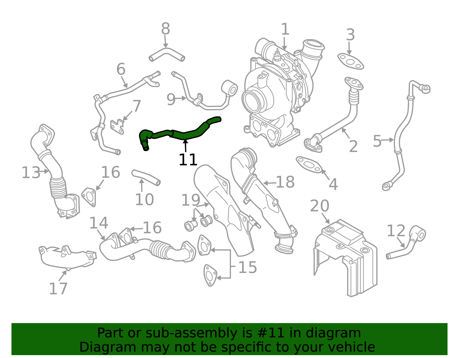 2006-2010 GM Turbocharger Coolant Feed Hose 97386627 GM | GMPartsDirect.com