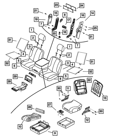 Front Seats - First Row for 2011 Ram 1500 #1