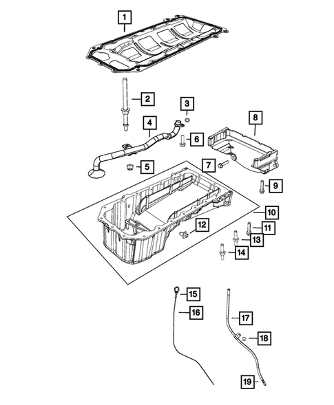 Engine Oiling, Oil Pan and Indicator (Dipstick) for 2024 Jeep Wrangler #0