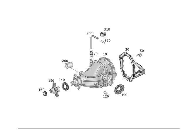 1663502400 - Rear Axle: Rear Axle Differential for Mercedes-Benz: GL350, GL450, GL550, GLS350d, GLS450, GLS550, ML550 Image image