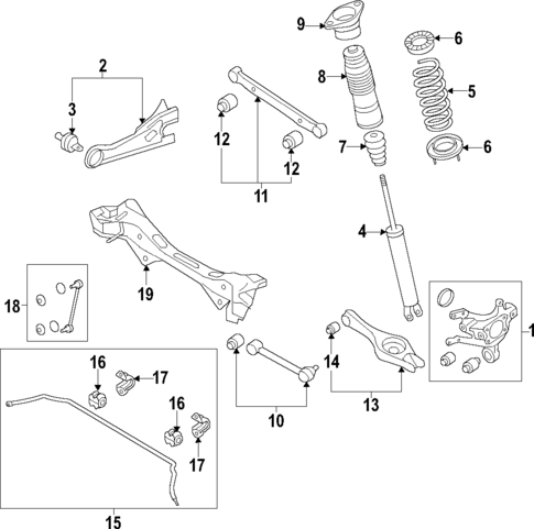 Rear Suspension for 2011 Hyundai Sonata #1