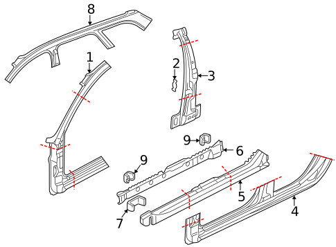 Hinge Pillar for 2002 Audi A6 Quattro #1