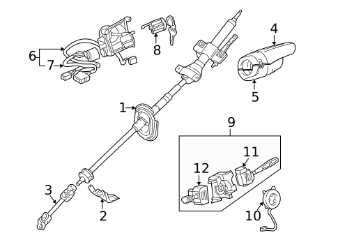 Steering Column Components for 2005 Mitsubishi Montero #0