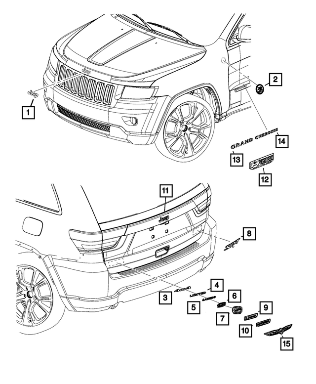 68223747AB - Exterior Ornamentation: Liftgate Nameplate for Mopar Image