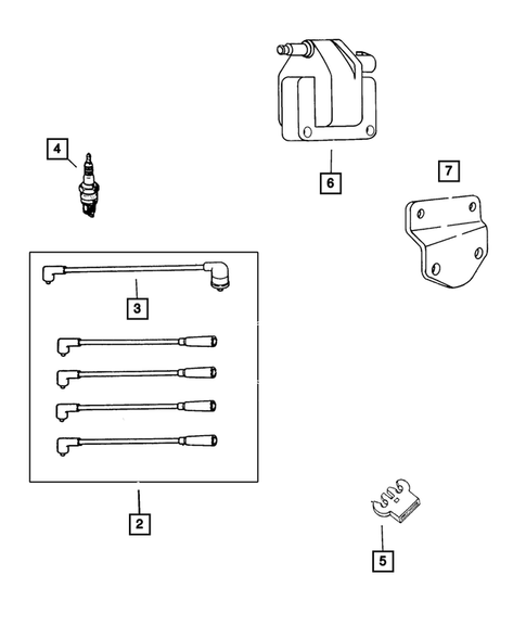 Spark Plugs-Cables-Coils for 2001 Jeep Wrangler #0