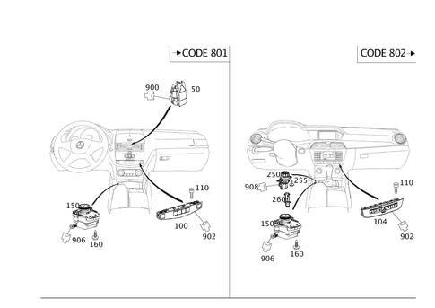Switch in Instrument Panel and Center Console for 2008 Mercedes-Benz C300 #0