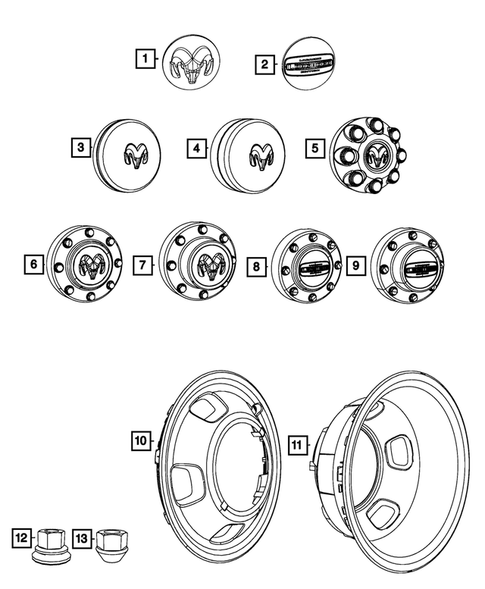 Wheel Covers and Center Caps for 2013 Ram 3500 #0
