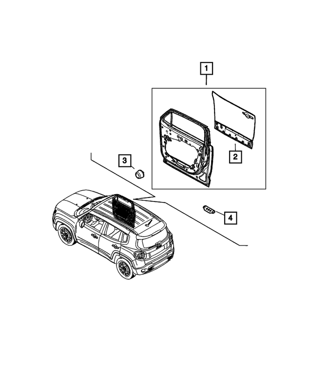 68526384AA - Doors, Door Mirrors and Related Parts: Front Door, Left for Mopar Image