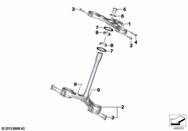 31427724913 - Front Axle, Front Suspension: Upper Fork Cross Brace -  for BMW-Motorrad Image image