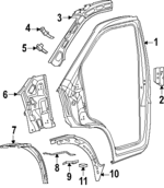 68134299AC - Body: Inner Hinge Pillar for Mopar Image