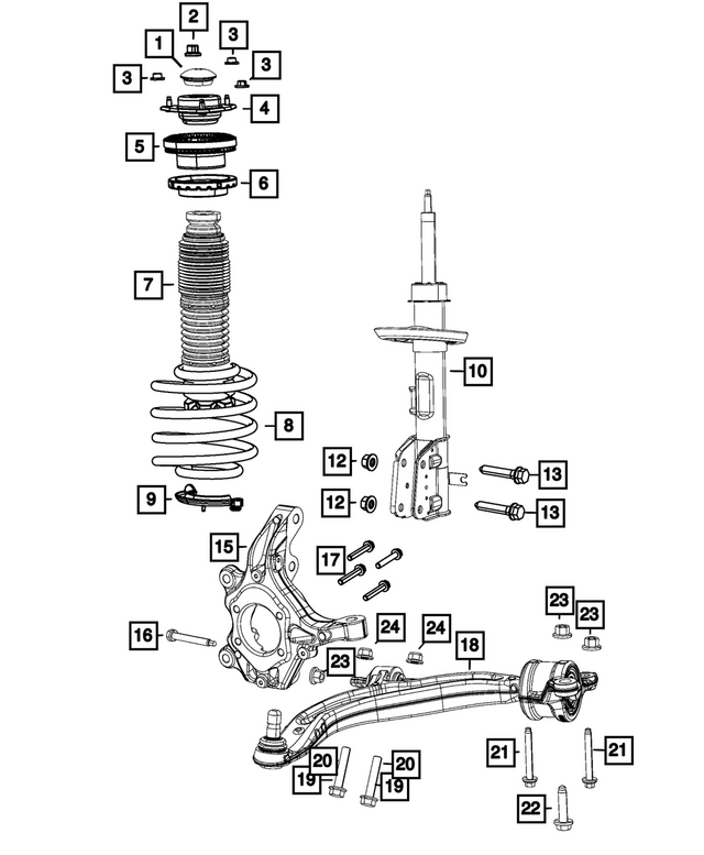 68238134AB - Front Suspension: Front Coil Spring, Left for Mopar Image