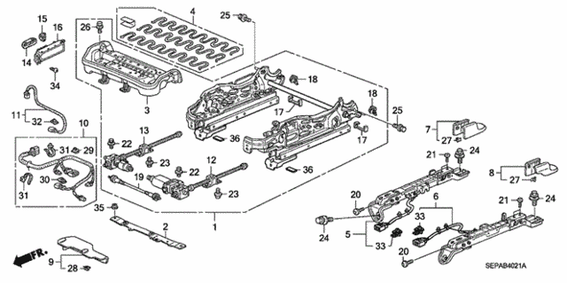 Front Seat Components (R.) (Sws) for 2008 Acura TL #0