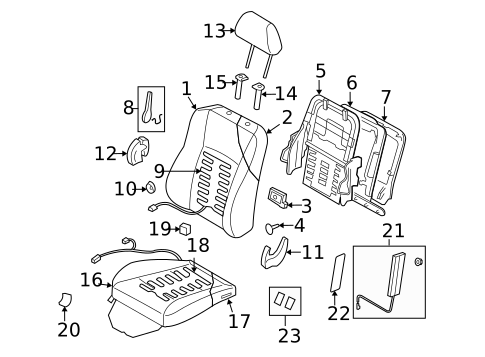 Driver Seat Components for 2013 Subaru Tribeca #0