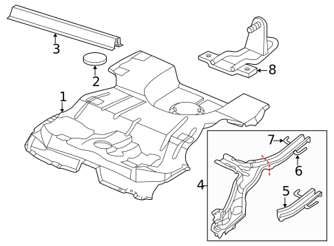 Rear Floor & Rails for 2005 Saab 9-5 #0