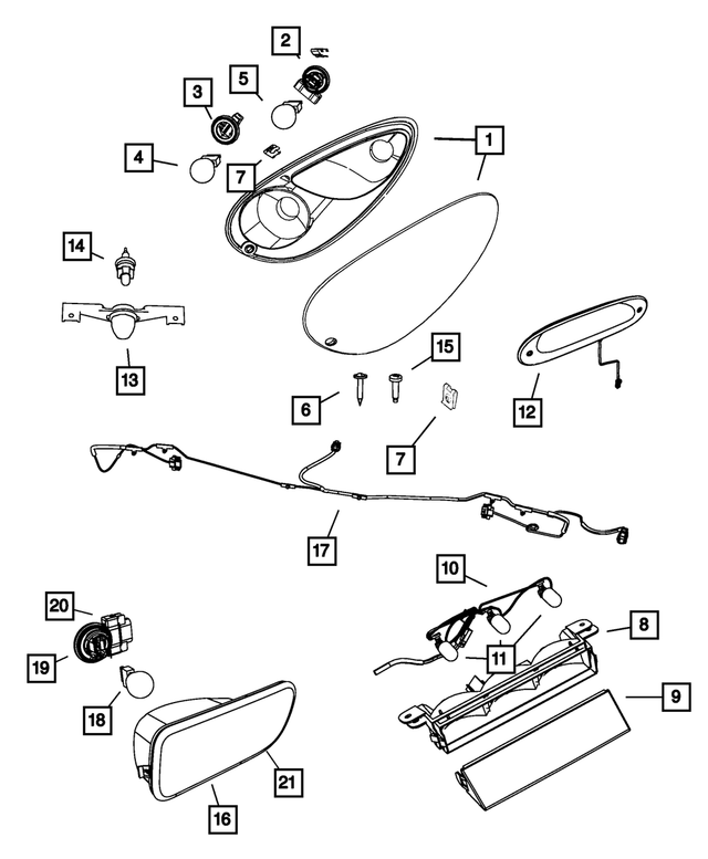 5116068AD - : Backup Lamp, Right for Mopar Image