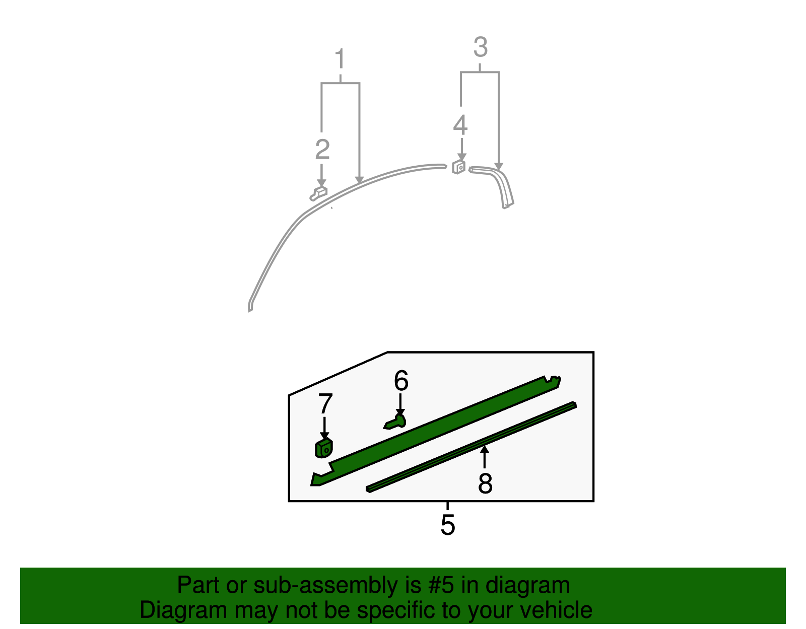 OEM GM Rocker Molding For 20072008 Buick Lucerne Part No. 25870650