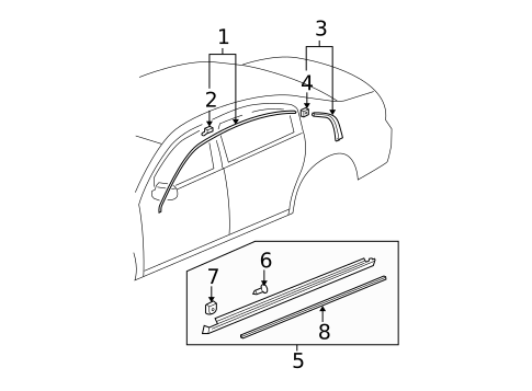 Exterior Trim - Pillars for 2011 Buick Lucerne #0