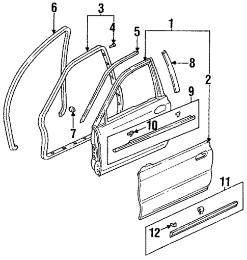 Door & Components for 1997 Honda Accord #0