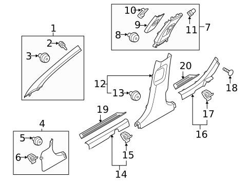 Interior Trim - Pillars for 2017 Hyundai Sonata #0